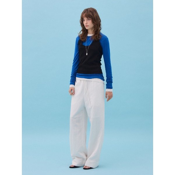 BANDING STRAIGHT PANTS - WHITE