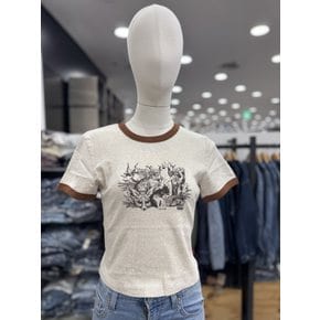 여성 그래픽 반팔 티셔츠 캐주얼 코튼티 (0128)_DG