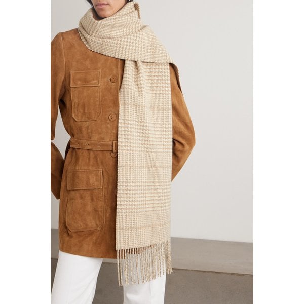 존스톤스 오브 엘긴 글렌 프린지 하운드투스 울 스카프 46376663162952787