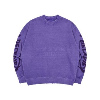 아크메드라비 STAR LOGO PIGMENT DAMAGE SWEAT SHIRT PURPLE 스타로고 맨투맨 퍼플