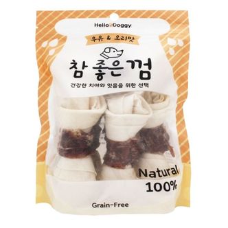 제이큐 강아지 참좋은 우유 오리껌 애견 개껌 간식 6개입 1P