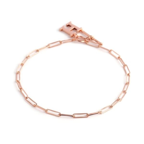 [비앤비골드] 14K 이니셜H 클립 체인 팔찌 JNB28563