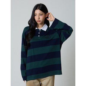 스트라이프 럭비 카라 셔츠 그린_Stripe Rugby Collar Shirt Green