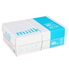 밀크 A3 80g 복사용지 1BOX 1250매/A3용지/복사지