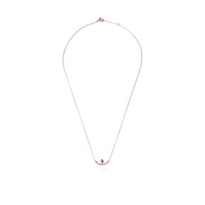 매직 블루 다이아몬드 반달  목걸이  14k Gold