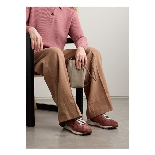 브루넬로쿠치넬리 비즈 장식 스웨이드 스니커즈 브릭 46376663162854161