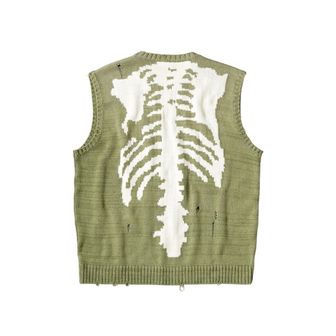  캐피탈 5G 코튼 본 베스트 카키 Kapital 5G Cotton Knit Bone Vest Khaki