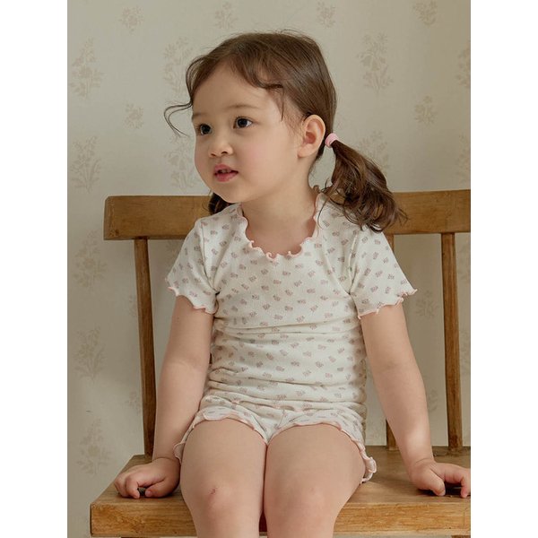 반팔 빈스꽃 배앓이방지실내복_2color