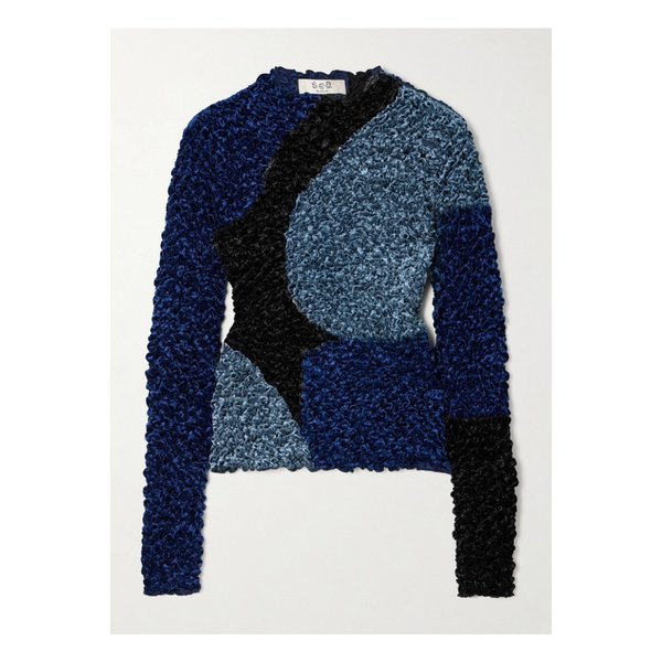 말렌 스모크 패치워크 크러시드 벨벳 탑 1647597343649719