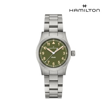 해밀턴 [공식] 해밀턴 카키필드 쿼츠 33mm 그린 다이얼 브레이슬릿 시계 H69301160