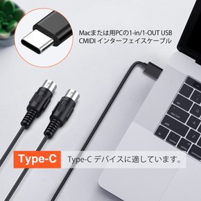 MIDI USB 5PIN-DIN LEKATO PC 1.98M (TYPE-C) 케이블 인터페이스 케이블 키보드 전자 악기와