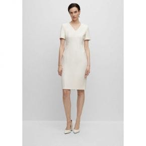 4432737 BOSS DAMAISA - Shift dress open white 73814104