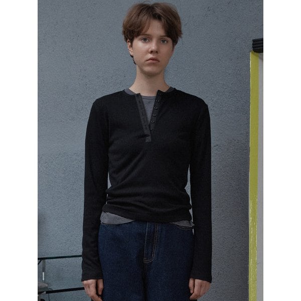rachel henley tee - charcoal