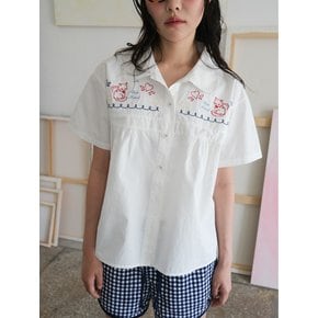 BEST FRIEND EMBROIDERY BLOUSE _WHITE