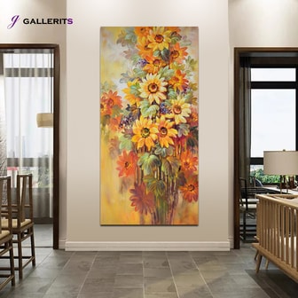 GALLERITS 해바라기 그림 거실 액자 안방 풍수지리 가게오픈선물