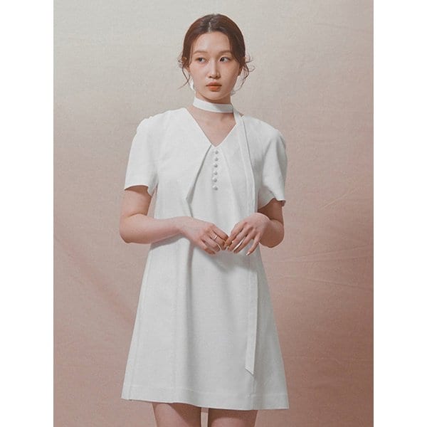 [SPNK] 플로우 미디 원피스_화이트