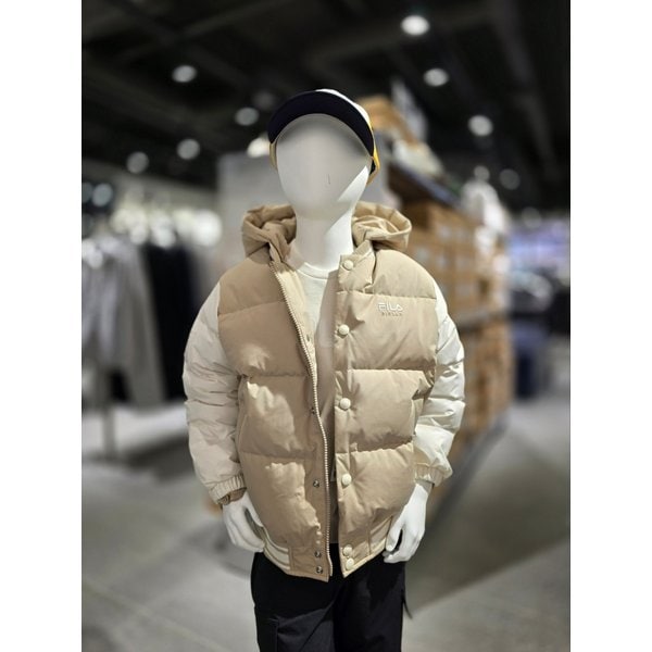 [파주점] 키즈 후드 탈착 바시티 다운 점퍼(FK2DJG4401X-NBG)