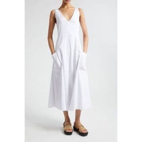 4397553 Vince Patch Pocket Linen Blend Midi Dress