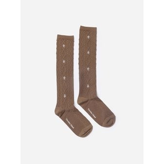 써스데이아일랜드 잔꽃 자카드 니삭스_T258MSC239W