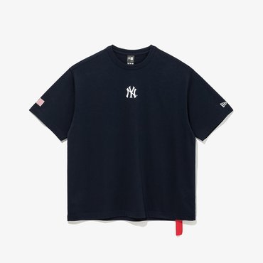 뉴에라 MLB 뉴욕 양키스 스크립트 티셔츠 이브닝 블루 14679813