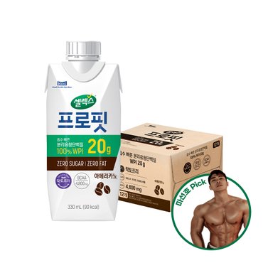 셀렉스 [본사직영] 프로핏 웨이프로틴 드링크 아메리카노 1박스 (330ML x 12입)