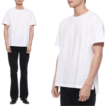 톰브라운 23SS 남성 삼선탭 반팔티셔츠 (MJS067A_00042_100_23S)