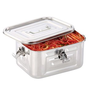스텐레스 김치통 5L 스텐김치통 밀폐용기 사각김치통 보관용기