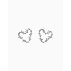 FETISH 하트 철조망 스터드 귀걸이 HEART EARRINGS SMALL SILVER