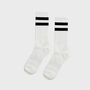 [2켤레 1SET]  TWO LINE MIDDLE SOCKS_WHITE