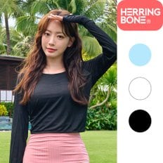 여자 핸드워머 루즈핏 긴팔 체형커버 티셔츠형 비키니 수영복 래쉬가드 커버업 비치웨어 SI150