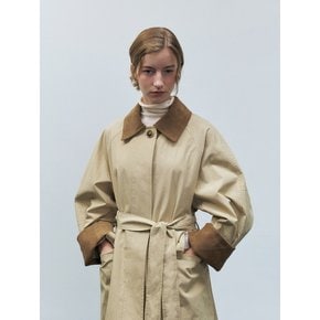 RTF CORDUROY COLLAR HALF TRENCH COAT_2COLORS