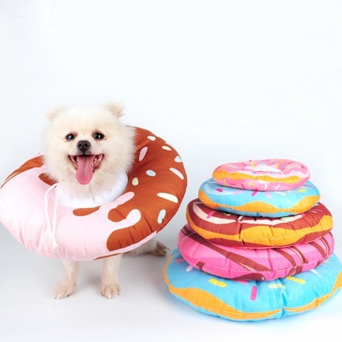 에코벨 강아지 넥카라 도넛 쿠션 M/깔대기 튜브 수술 목보호