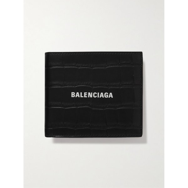 로고 프린트 크로크-이펙트 가죽 빌폴드 지갑 34344356237287179