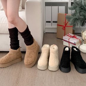 (퀄리티보장) 통굽 양털 뽀글이 시어링 털 숏 부츠