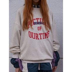 Oval Lettering Graphic Sweatshirt  Ivory (MS3841A100)