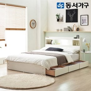 몬티아 3서랍 LED 퀸 Q 수납침대+케미컬폼 매트리스 DF642022