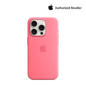 정품 아이폰 15 프로 실리콘 케이스 핑크 MWNJ3FE/A