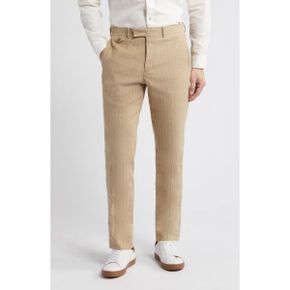 4542343 Billy Reid Flat Front Linen Blend Dress Pants