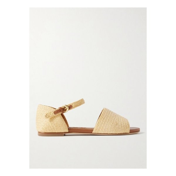스타우드 캐서린 가죽 트리밍 라피아 샌들 뉴트럴 46376663162889581
