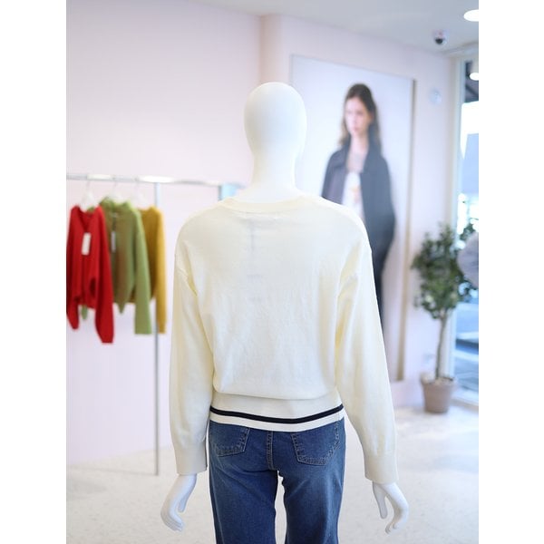 [여주점] 여성 자수 레터링 라운드 니트 YY6SPD20