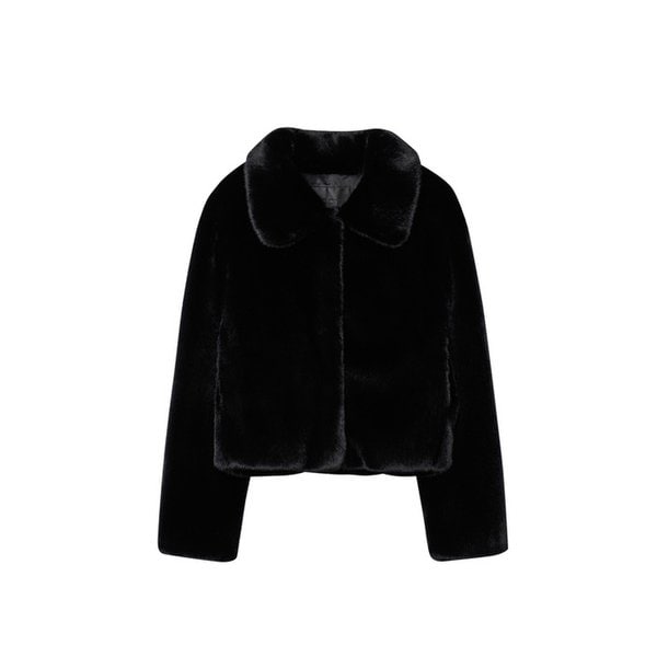 페이크 퍼 크롭 자켓 [블랙]