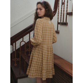 Prim Midi Tiered Dress_Mustard(OB6OP08)