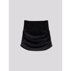 Velvet Draping Skirt Black