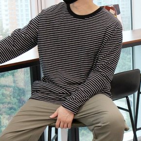 WUN 남자 빅사이즈 잔줄 단가라 긴팔 쭉티