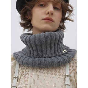 NECK WARMER / RIB / LAMBS WOOL / GREY