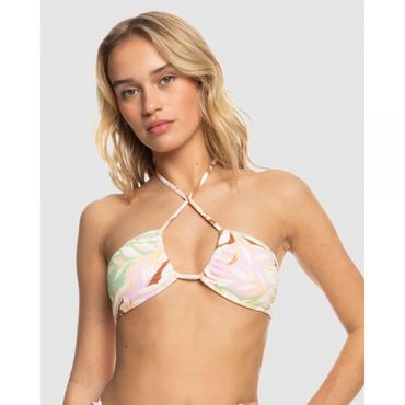 이스퀘어 5023816 Roxy Womens Meadow Flowers Halter Neck Bikini Top - QUIET GREEN COAST 2