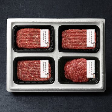 박참봉푸줏간 한우 떡갈비/언양불고기 혼합선물세트 4호 1.53kg (떡갈비360g x 3팩 / 언양불고기450g x 1팩)