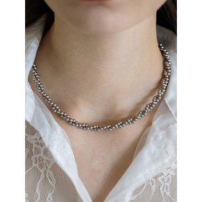 EN014 Glass pearl Necklace (SILVER)