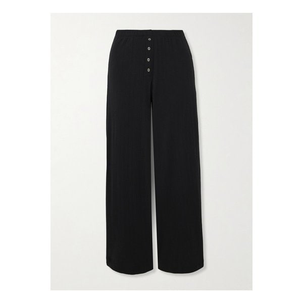 리셋 복서 포인텔 니트 코튼 와이드 팬츠 블랙 1647597350187027