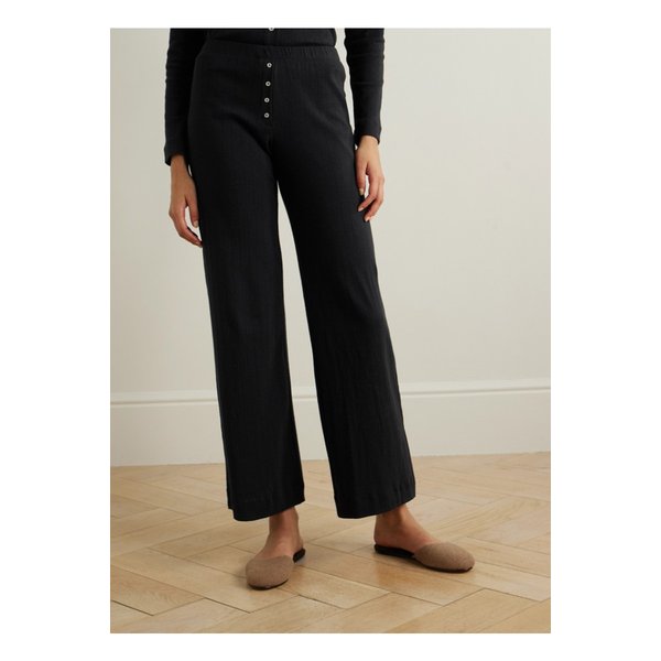 리셋 복서 포인텔 니트 코튼 와이드 팬츠 블랙 1647597350187027